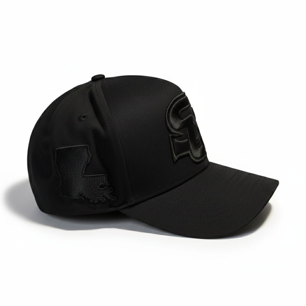 Southern University (SU) HBCU 3D Embroidered Black on Black Cap Winters Industries