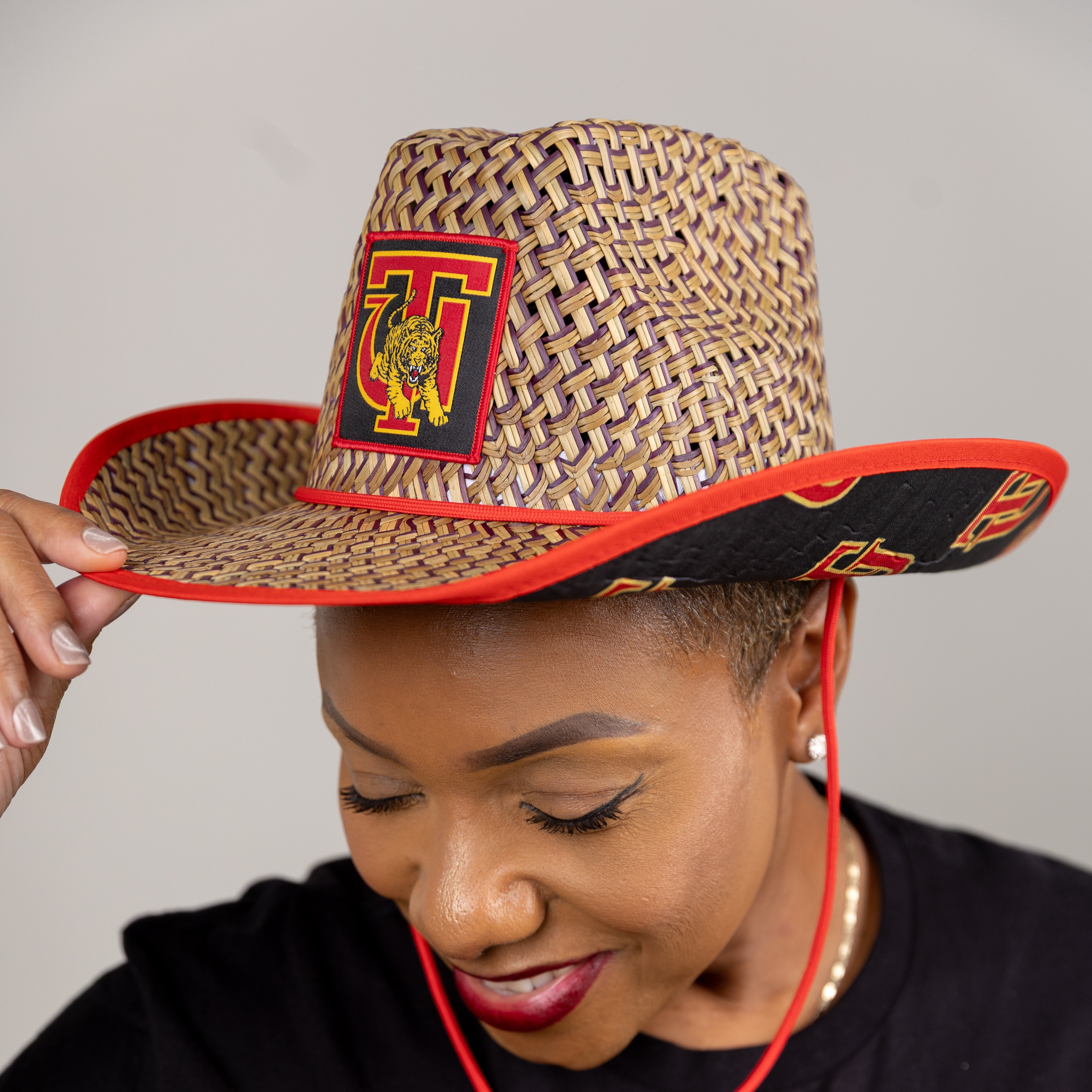 Tuskegee State University (TSU) Straw Cowboy Hat with Strap Winters Industries