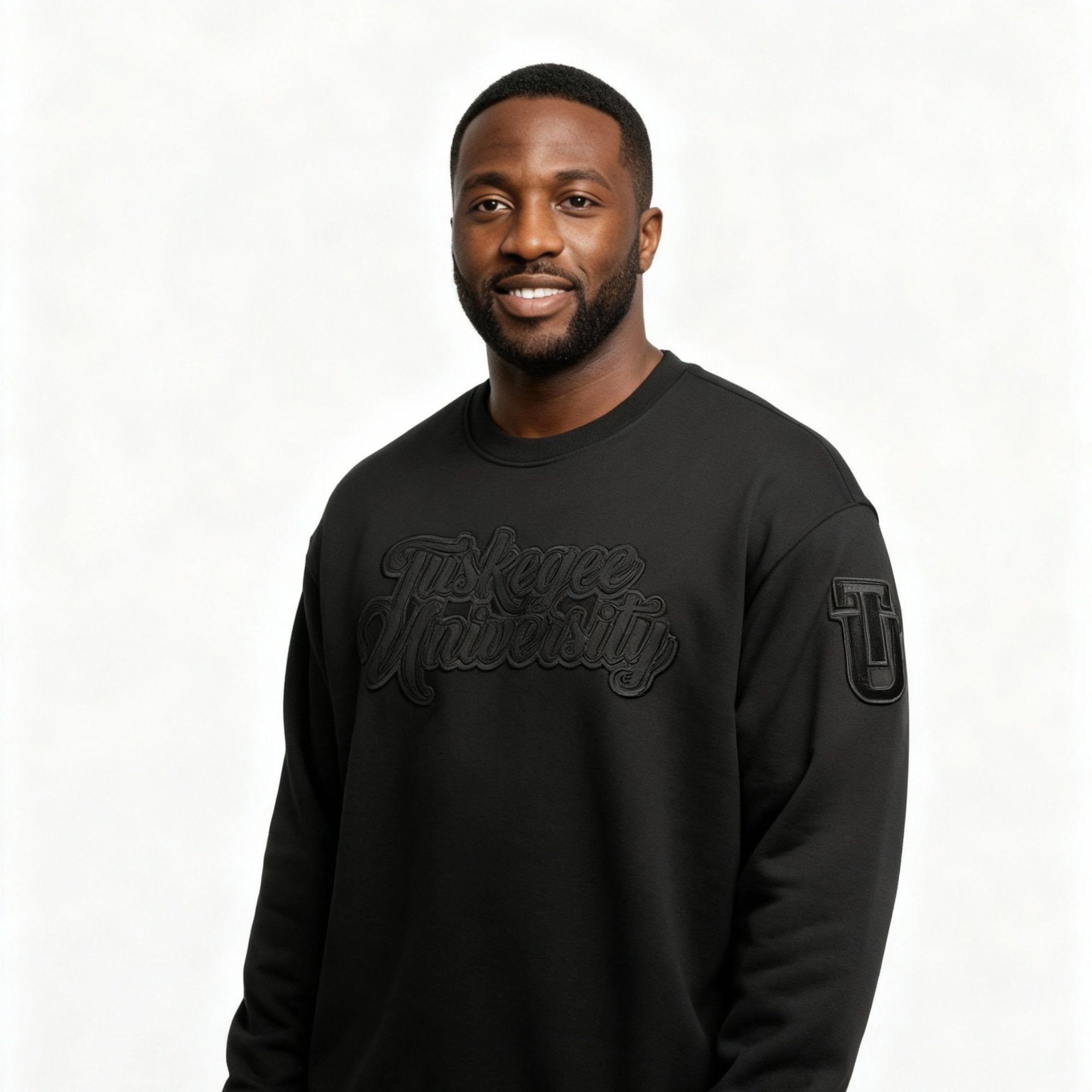 Tuskegee University HBCU Black on Black 3D Embroidery Crewneck Sweater Winters Industries