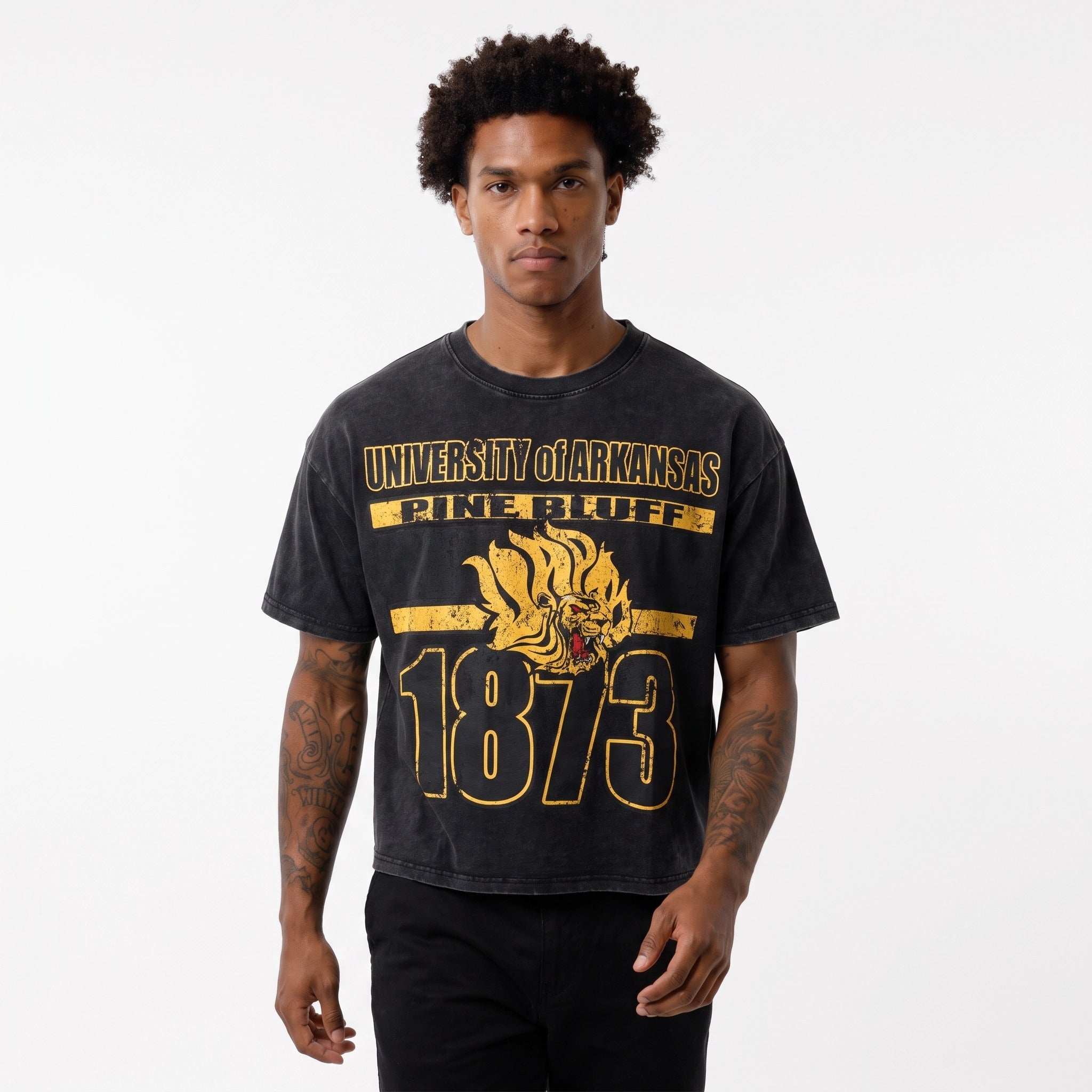 University of Arkansas at Pine Bluff (UAPB) Acid Wash Box Tee Winters Industries