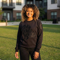Zeta Phi Beta Black on Black Crewneck Sweatshirt Winters Industries