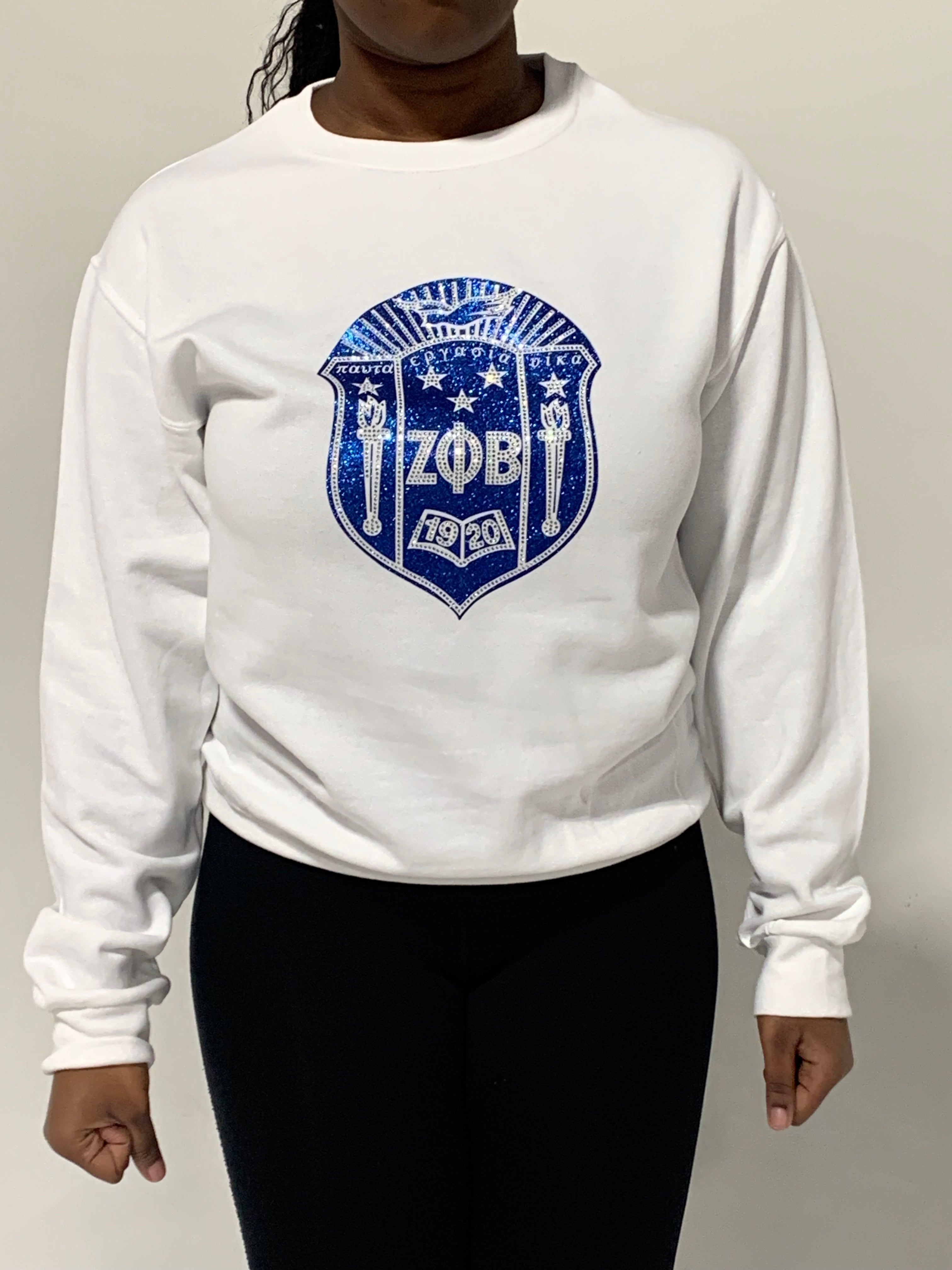 Zeta Phi Beta Bling and Glitter Shield Sweatshirt/T-Shirt
