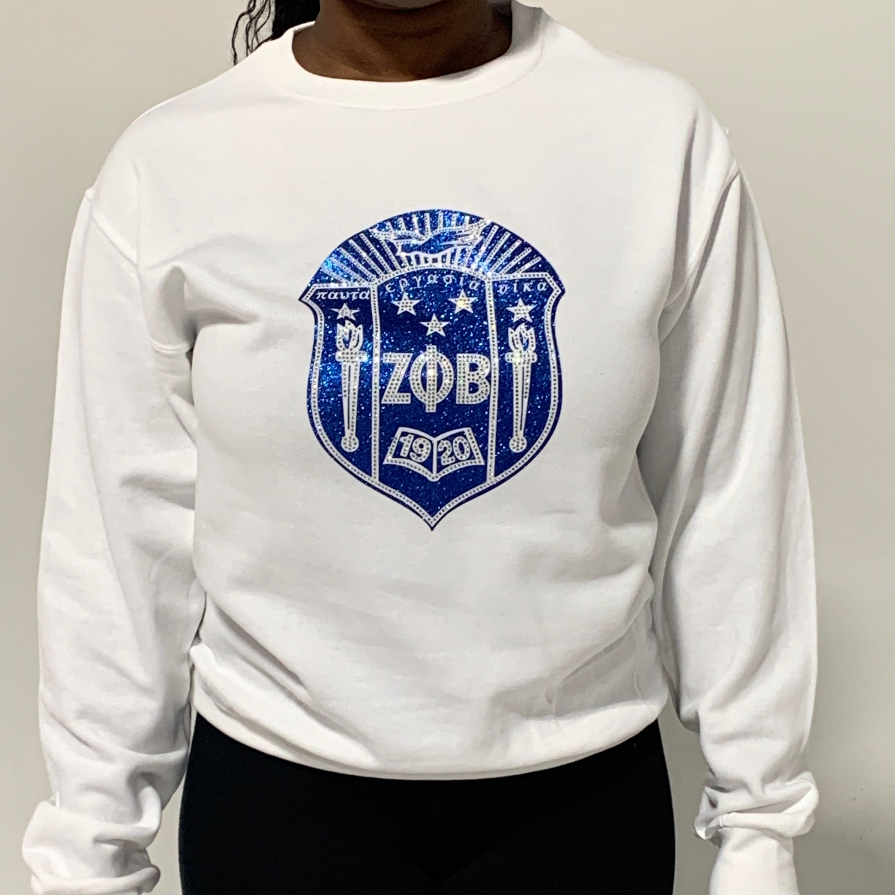 Zeta Phi Beta Bling and Glitter Shield Sweatshirt/T-Shirt