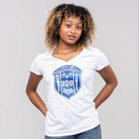 Zeta Phi Beta Bling and Glitter Shield Sweatshirt/T-Shirt WintersIndustries by Fully Promoted Mesquite S Black V-Neck T-shirt