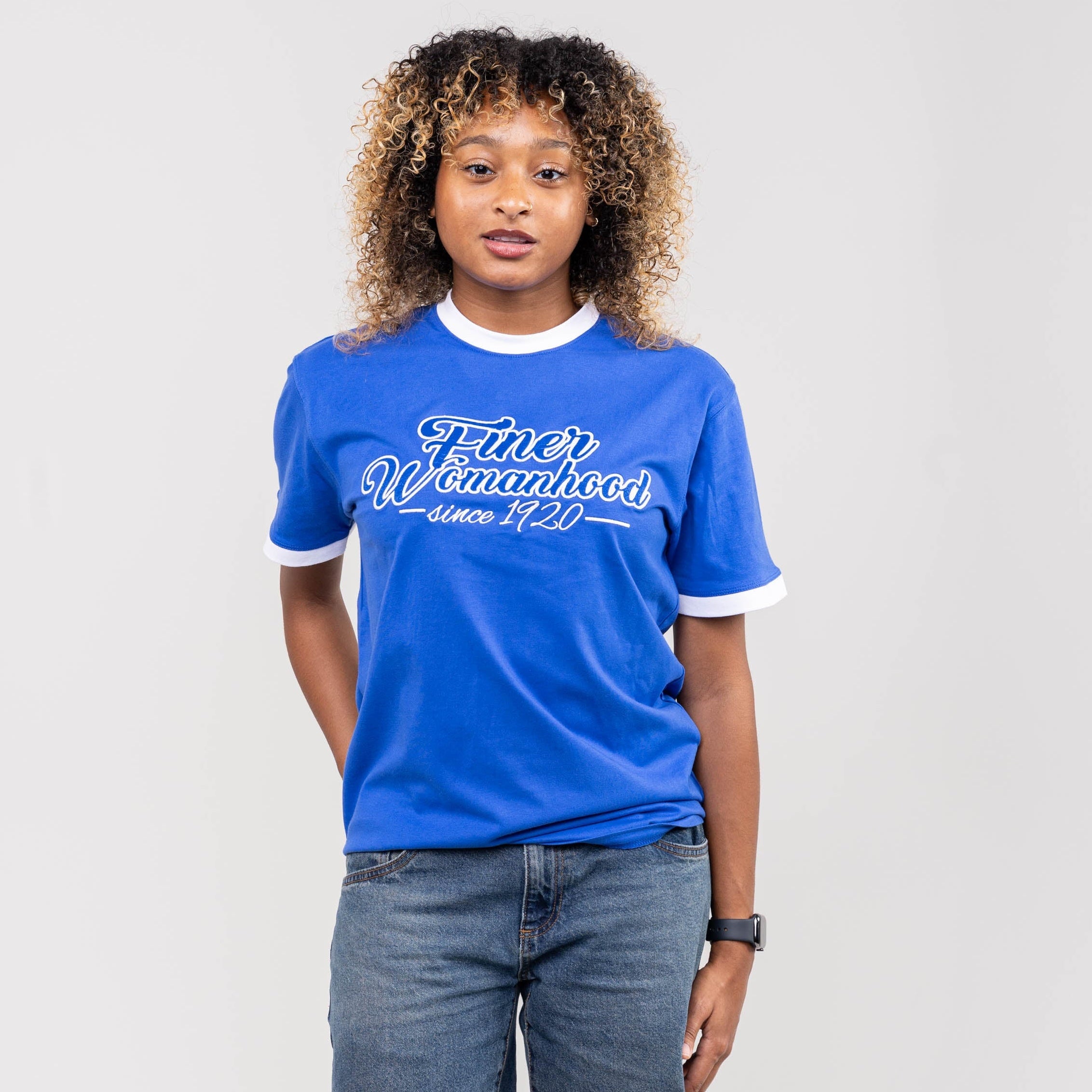 Zeta Phi Beta Finer Womanhood Embroidered Ringer Tee Winters Industries