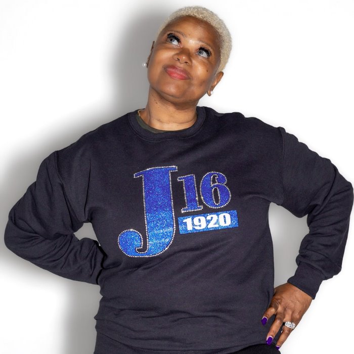 Zeta Phi Beta J16 1920 Bling and Rhinestone Sweatshirt / Tshirt
