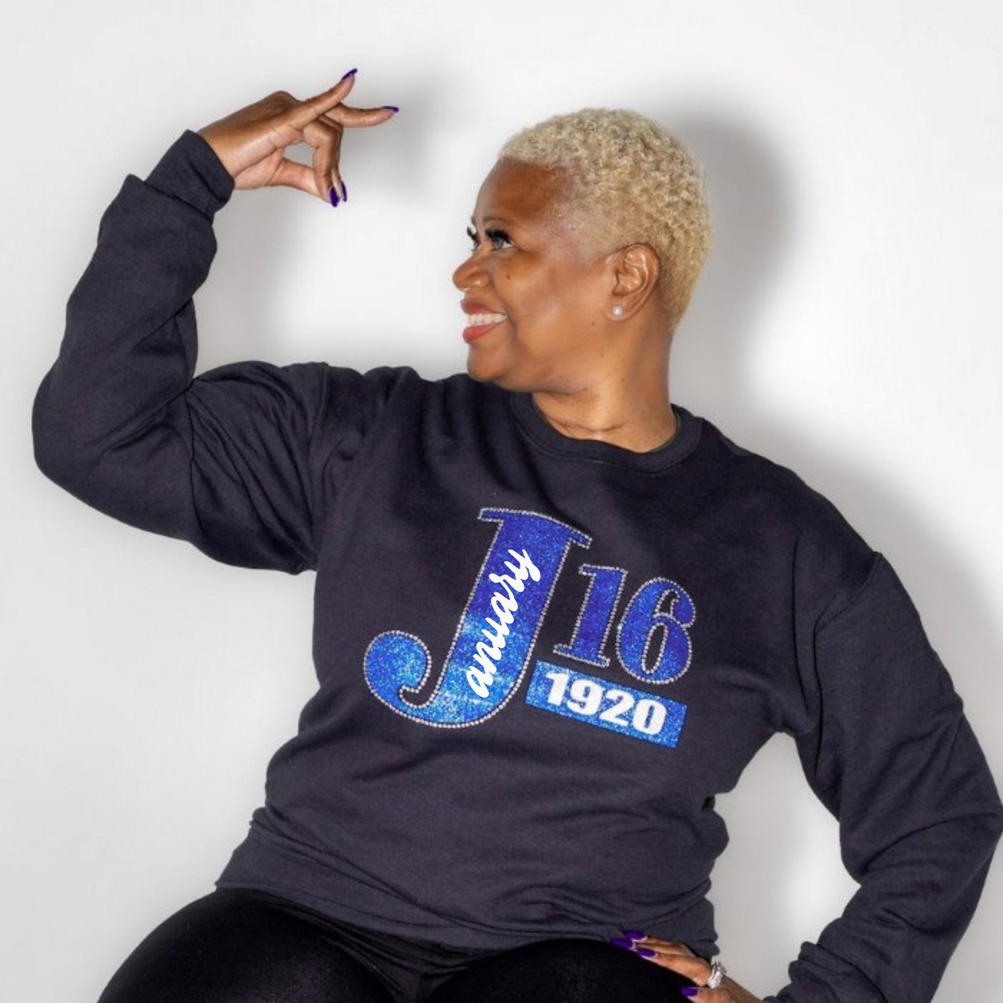 Zeta Phi Beta J16 1920 Bling and Rhinestone Sweatshirt / Tshirt WintersIndustries by Fully Promoted Mesquite