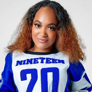 Zeta Phi Beta "J16" Nineteen 20 Chenille and Embroidered Sweatshirt