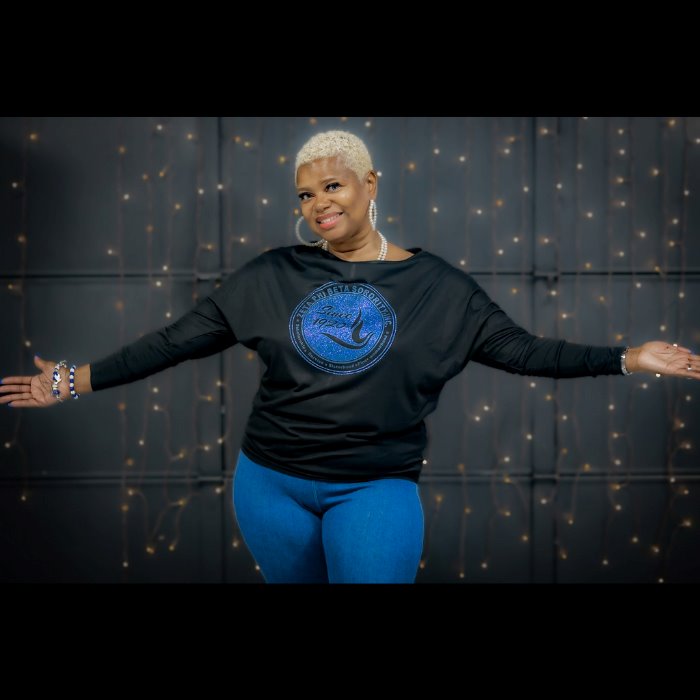 Zeta Phi Beta Long Sleeve Off-Shoulder Shirt