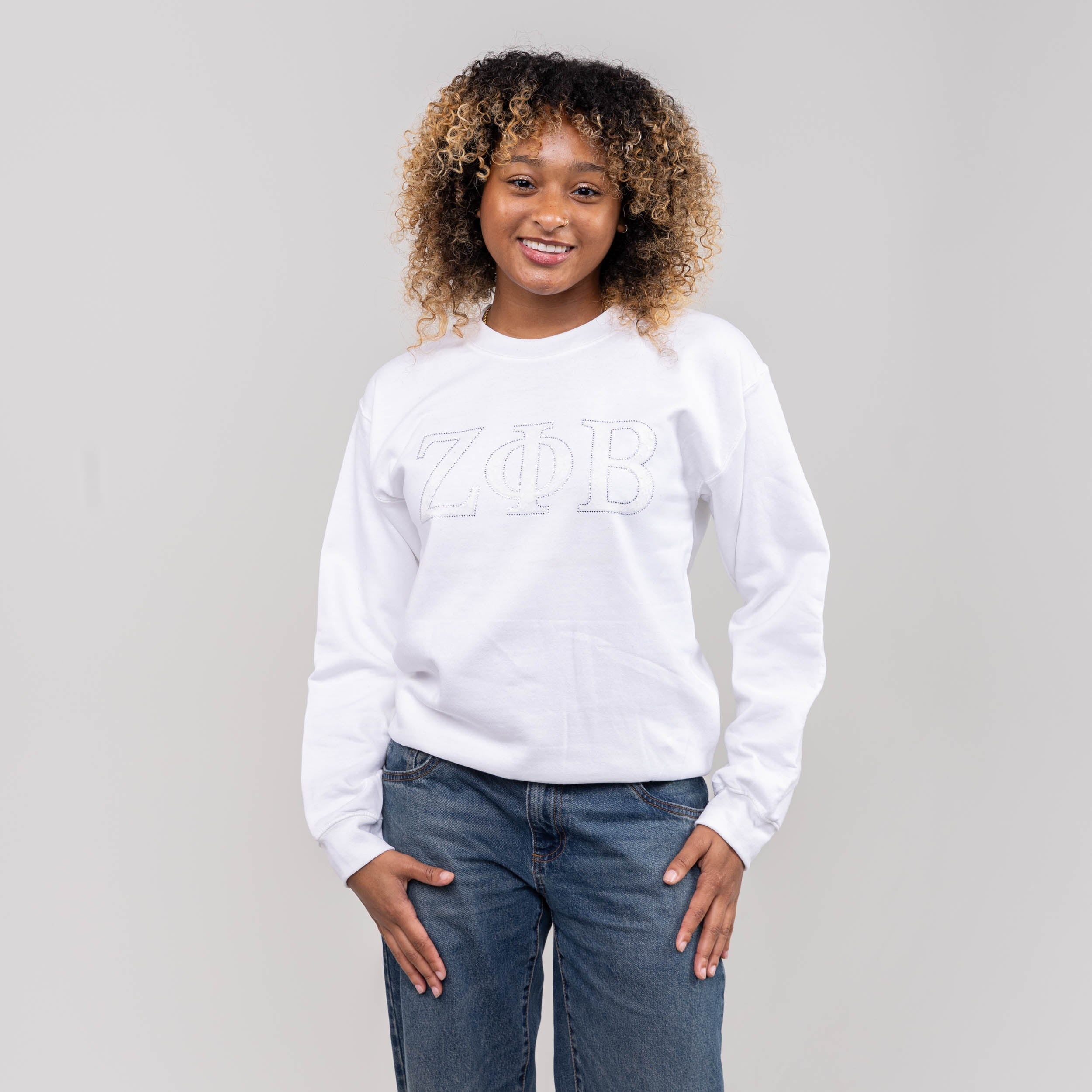 Zeta Phi Beta White Letters White Tee WintersIndustries by Fully Promoted Mesquite