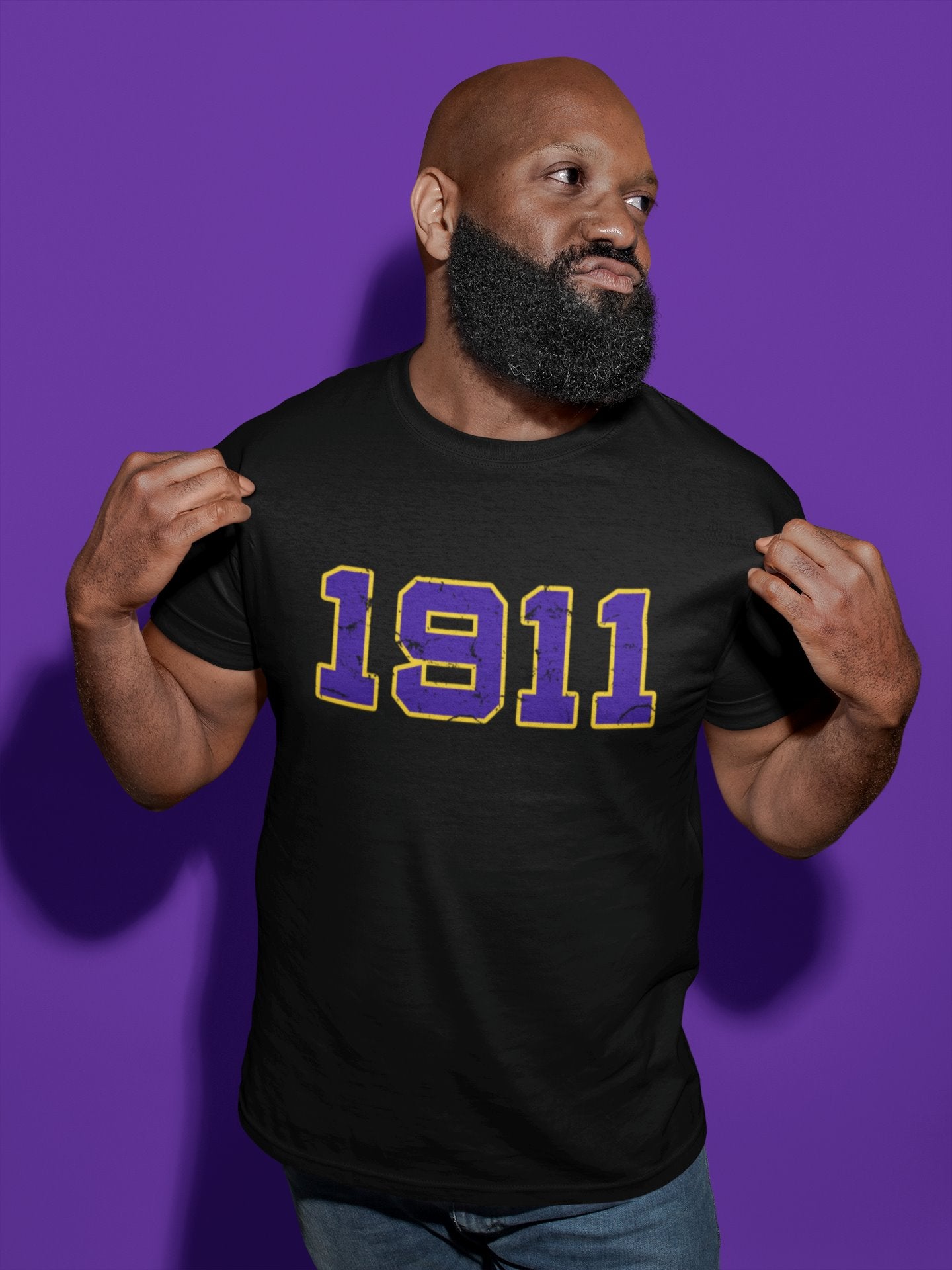 1911 Omega Psi Phi Distressed Letter Tee/Sweatshirt