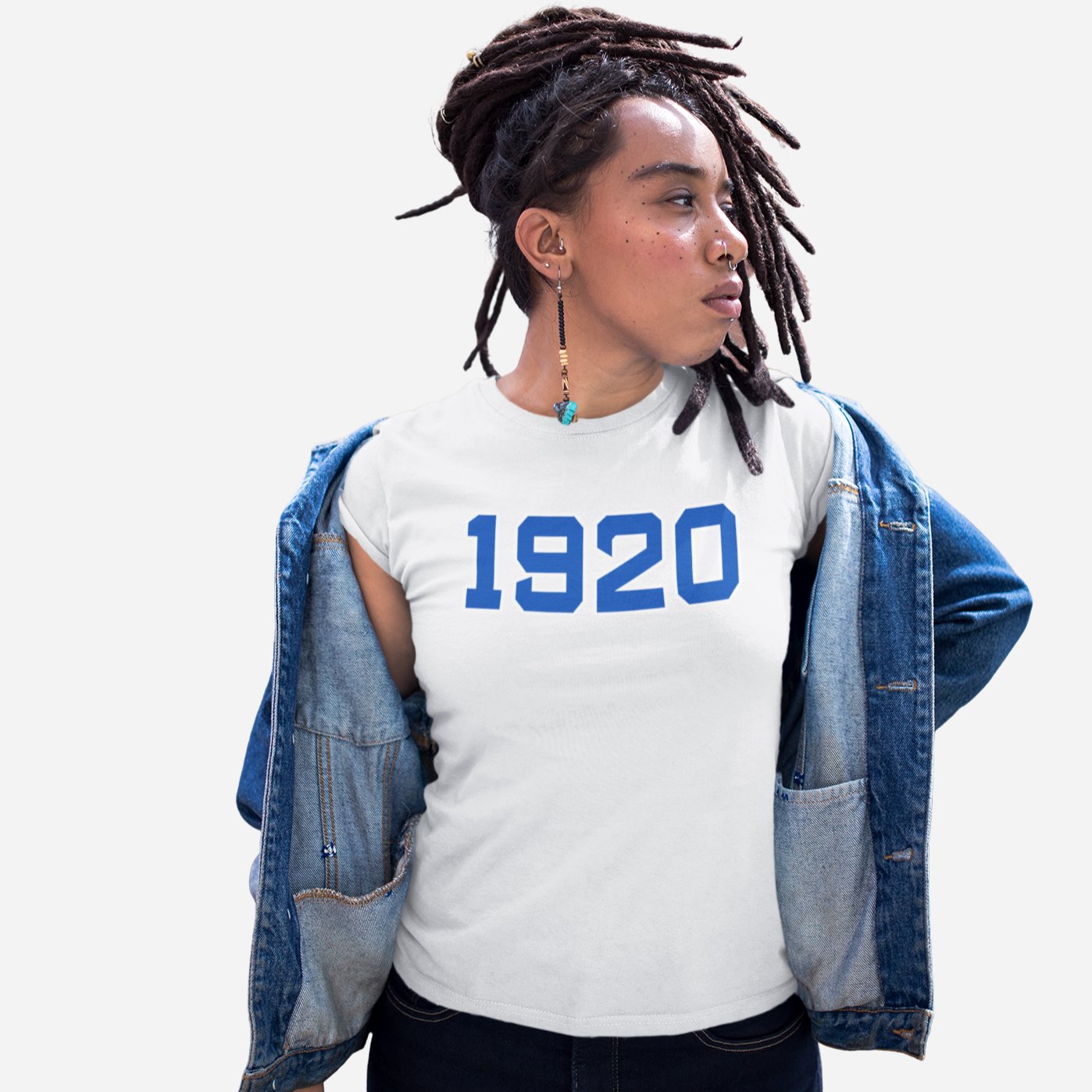 1920 Zeta Phi Beta Distressed Letter Tee/Sweatshirt