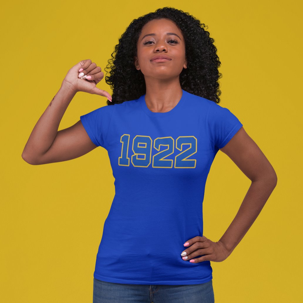 1922 Sigma Gamma Rho Distressed Letter Tee/Sweatshirt