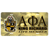 Alpha Phi Alpha Customizable Car Tag