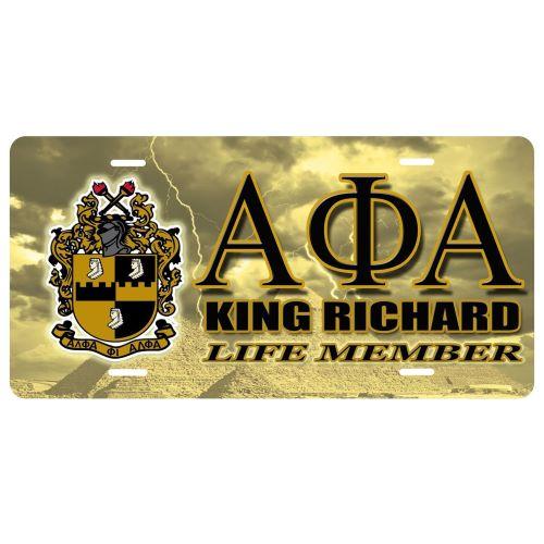Alpha Phi Alpha Customizable Car Tag