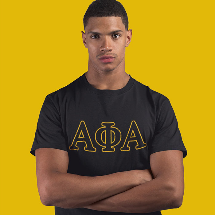 Alpha Phi Alpha Distressed Letter Tee/Sweatshirt