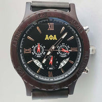 Alpha Phi Alpha Fraternity Wooden Watch with Engraved Gift Box