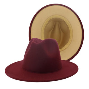 Maroon/Beige Fedora