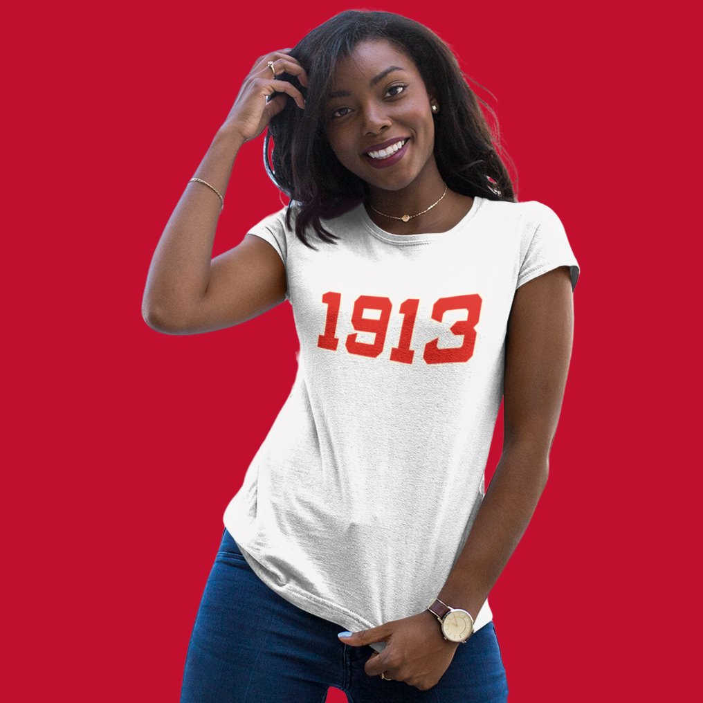 1913 Delta Sigma Theta Distressed Letter Tee/Sweatshirt