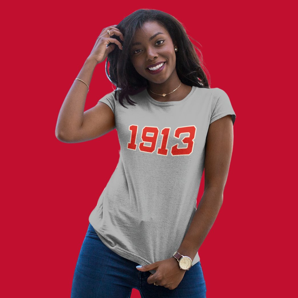 1913 Delta Sigma Theta Distressed Letter Tee/Sweatshirt
