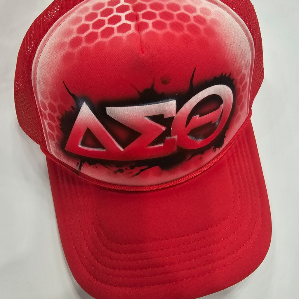 Delta Sigma Theta Custom Hat Delta Sigma Theta Custom Airbrush Trucker Cap main image 3