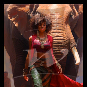Diva Woman with elephant Hologram wall art