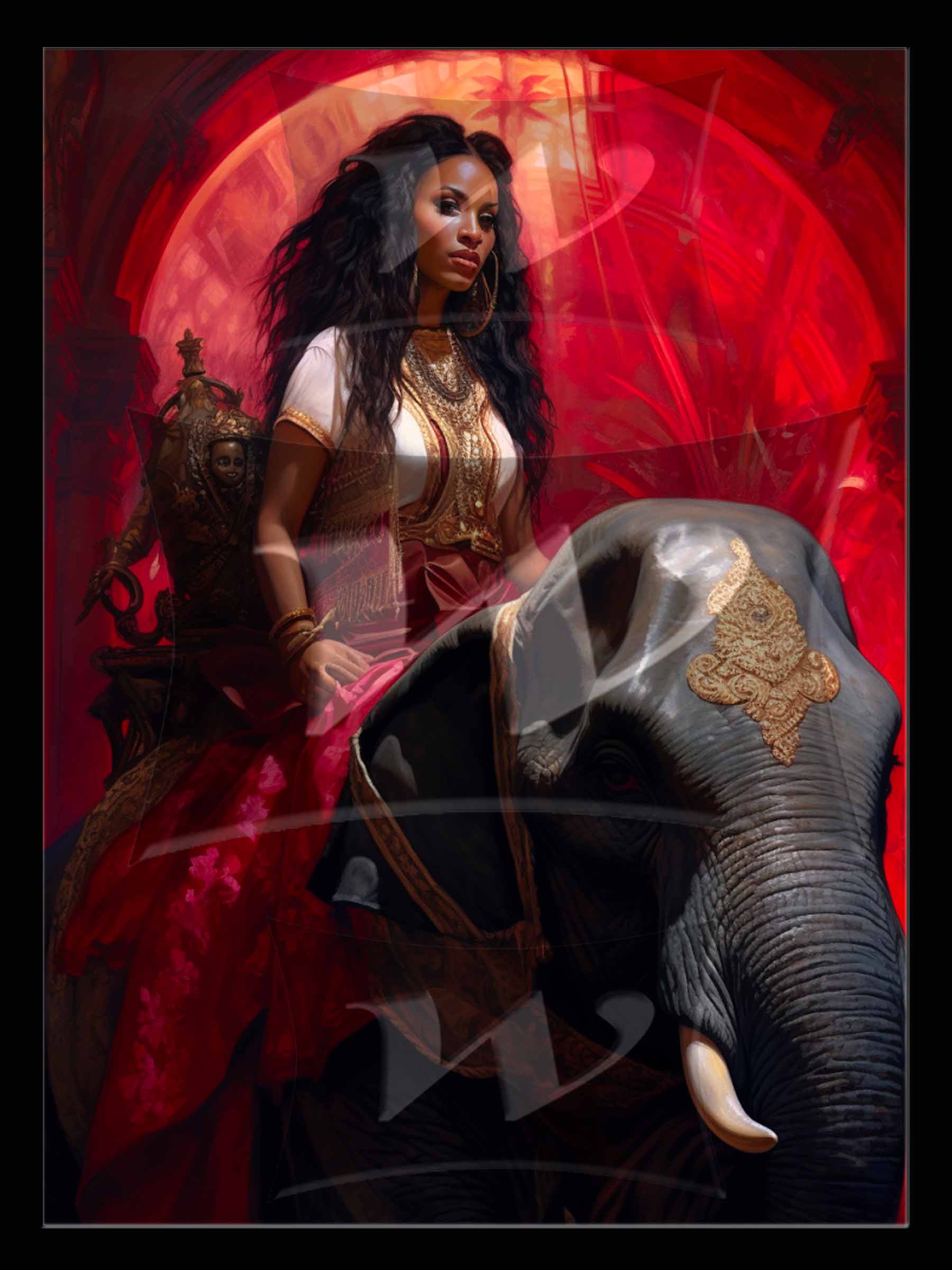 Diva Woman with elephant Hologram wall art