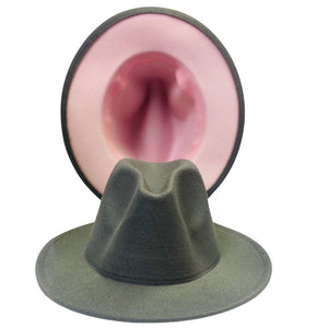 Grey/Pink Fedora