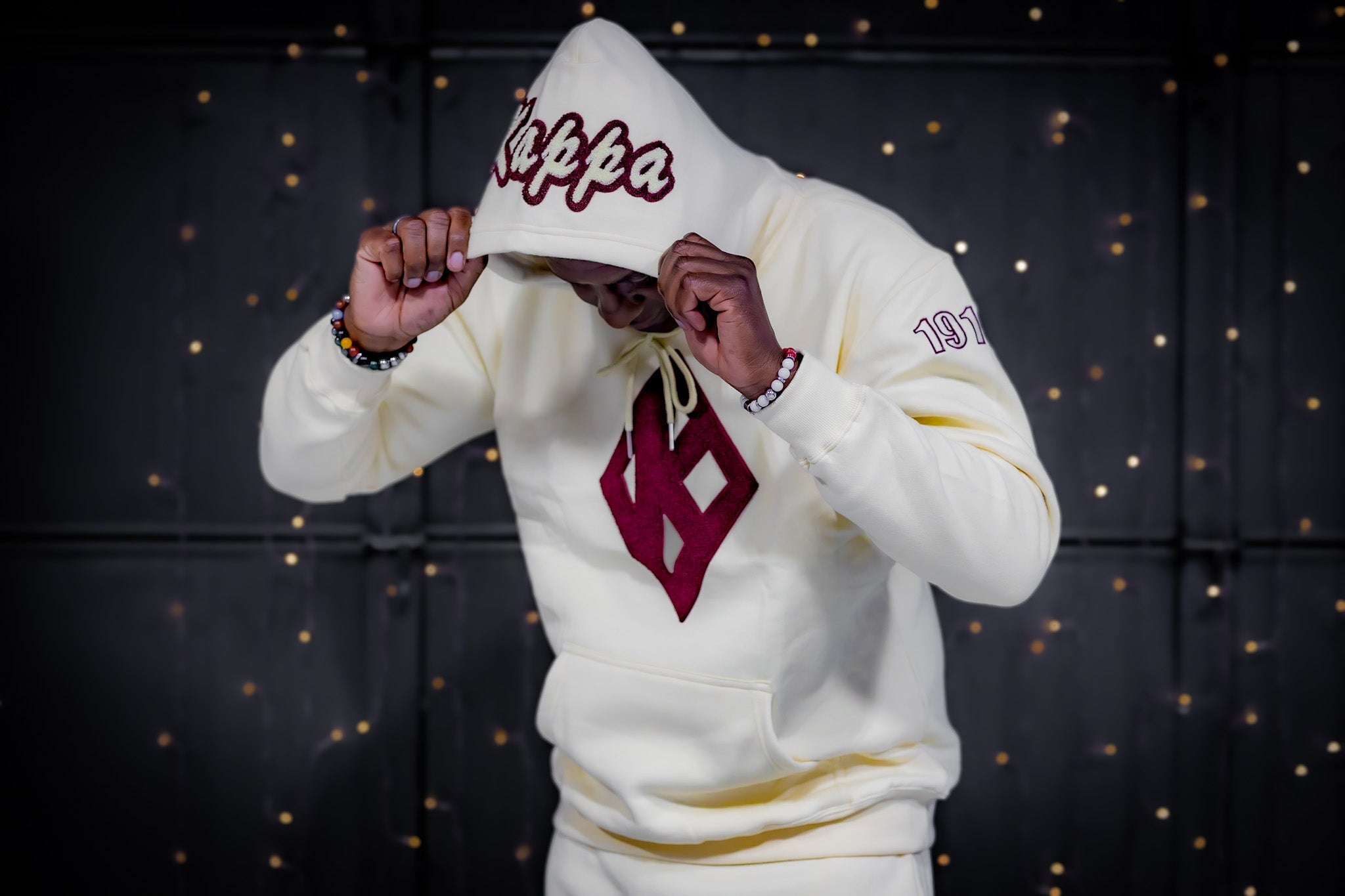 Kappa Alpha Psi Cream Embroidered/Chenille Tracksuit