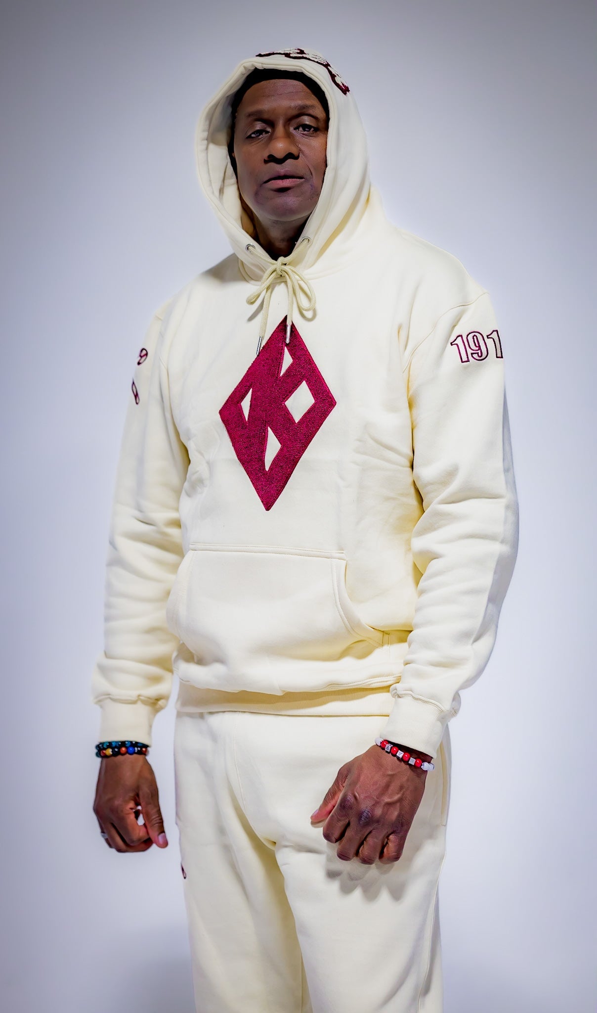 Kappa Alpha Psi Cream Embroidered/Chenille Tracksuit