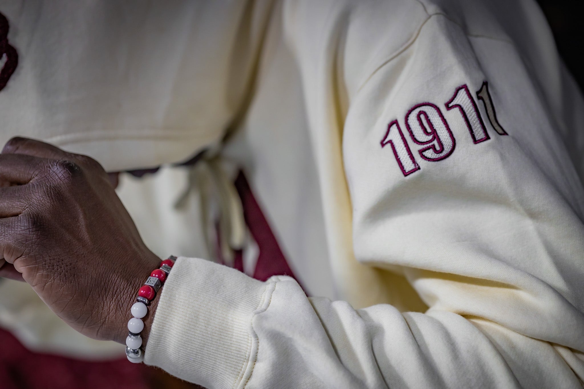 Kappa Alpha Psi Cream Embroidered/Chenille Tracksuit