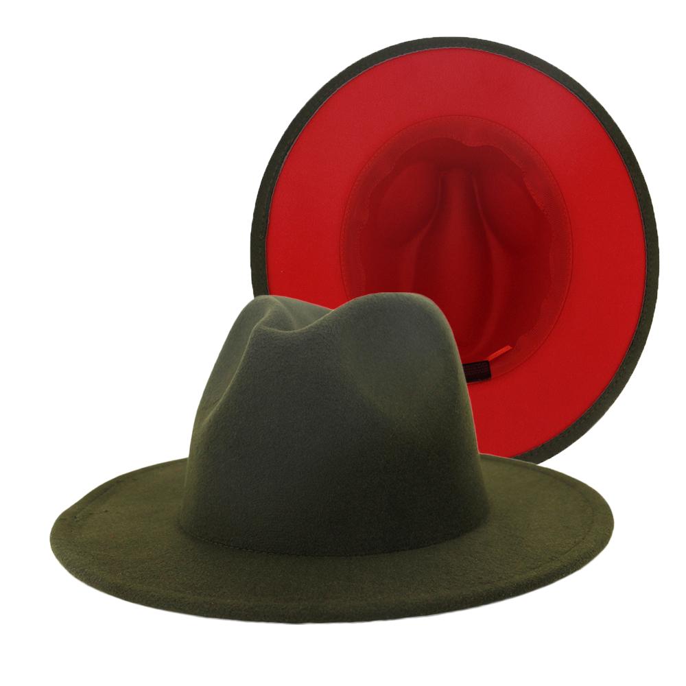 Olive / Red Fedora