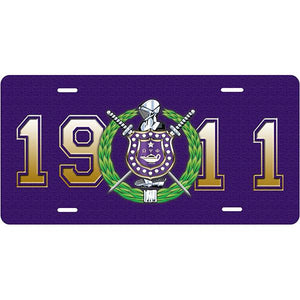Omega Psi Phi 1911 Car Tag