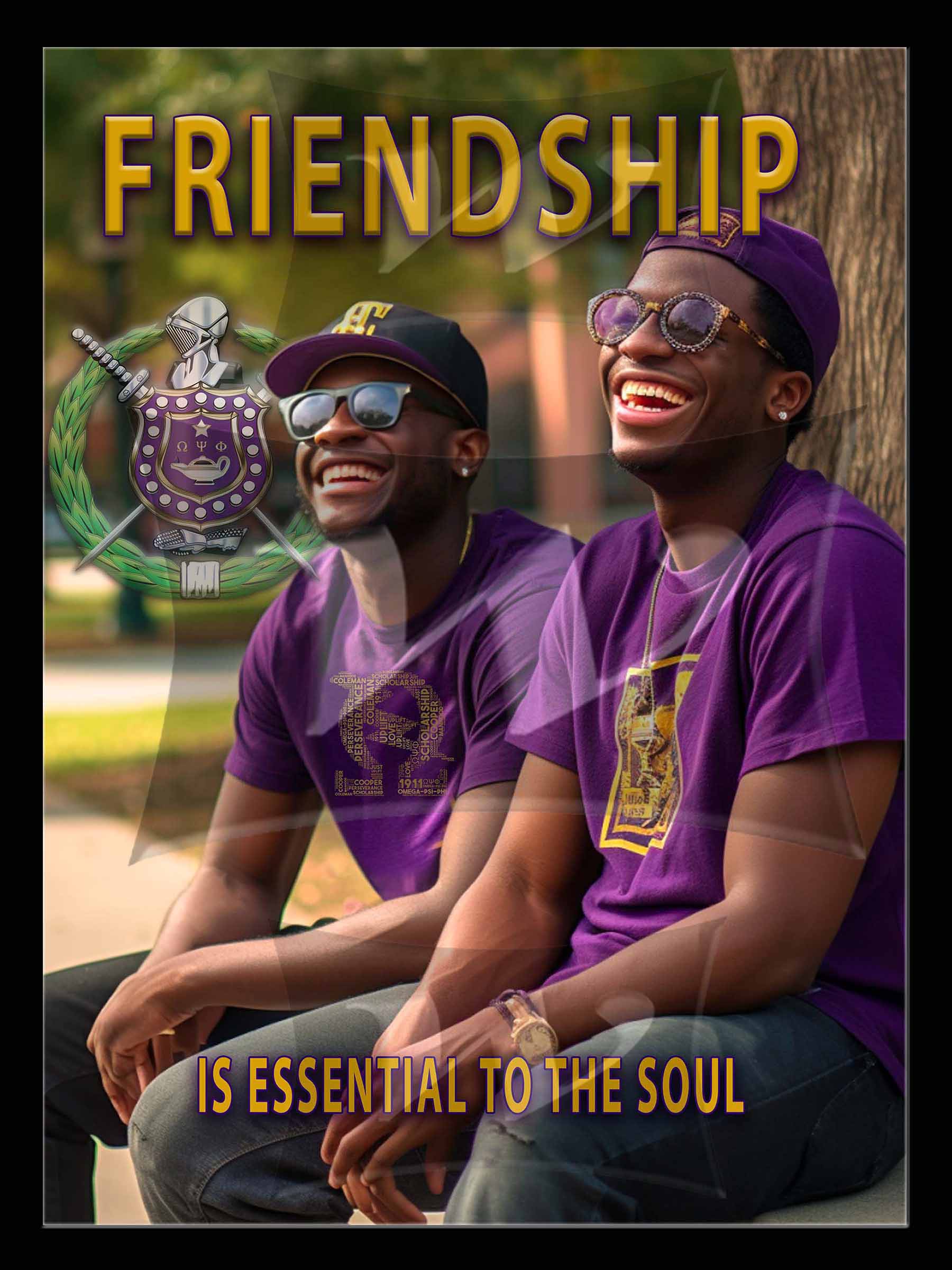 Omega Psi Phi 3D Hologram wall art