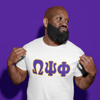 Omega Psi Phi Distressed Letter Tee/Sweatshirt