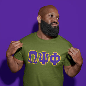 Omega Psi Phi Distressed Letter Tee/Sweatshirt