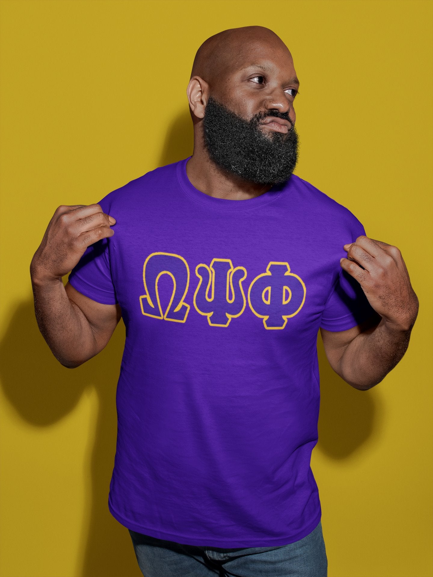 Omega Psi Phi Distressed Letter Tee/Sweatshirt