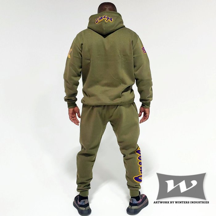 Omega Psi Phi Embroidered / Chenille Tracksuit Green