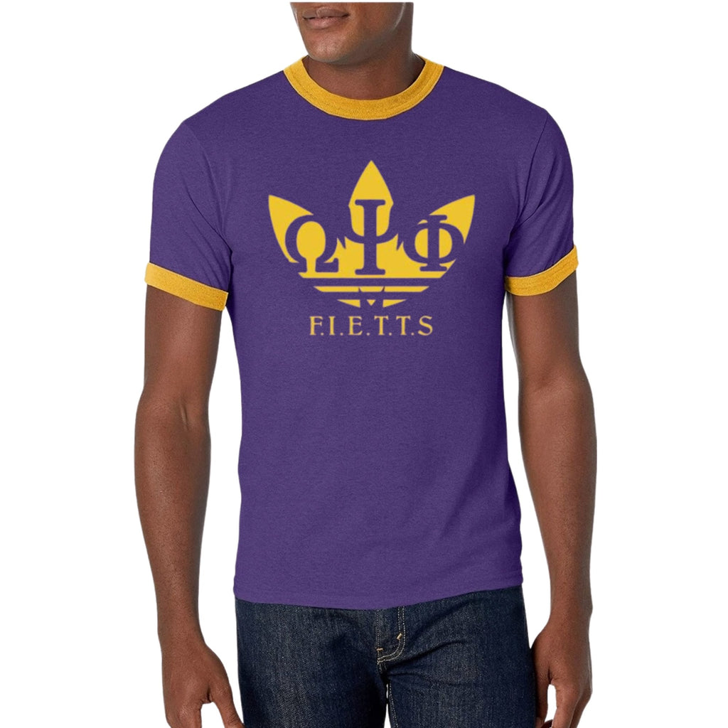 Embroidered Omega Psi Phi Da Bruhz V-Neck Jersey - Purple / Gold