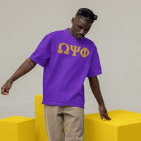 Omega Psi Phi Gold Letters Tee