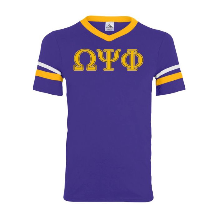Omega Psi Phi Gold Letters Tee