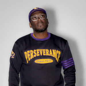 Omega Psi Phi "PERSEVERANCE" Chenille Sweater Black