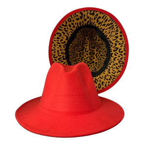 Red/Leopard Fedora