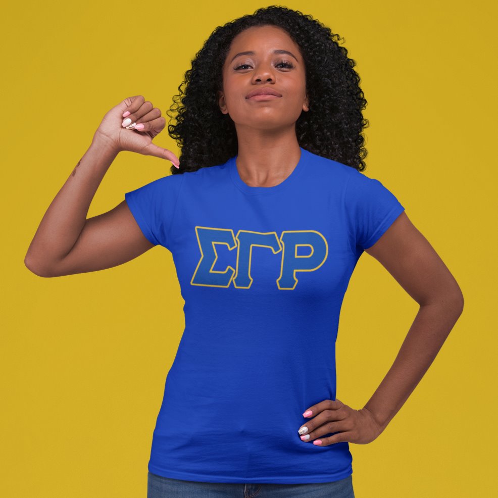 Sigma Gamma Rho Distressed Letter Tee/Sweatshirt