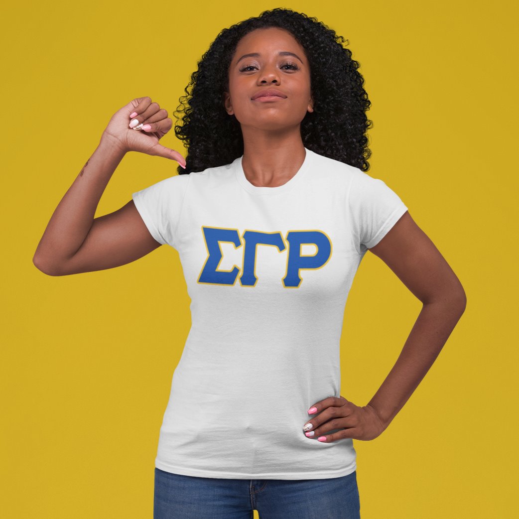 Sigma Gamma Rho Distressed Letter Tee/Sweatshirt