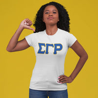 Sigma Gamma Rho Distressed Letter Tee/Sweatshirt