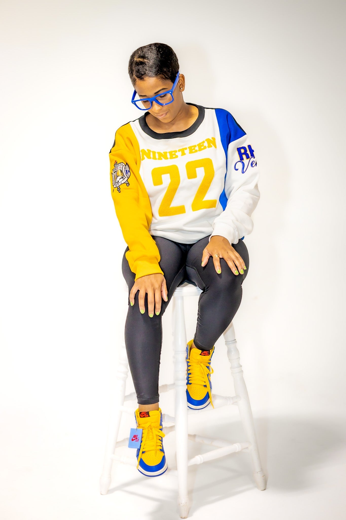 Sigma Gamma Rho Rhovember Nineteen 22 Chenille and Embroidered Sweatshirt
