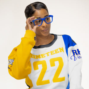 Sigma Gamma Rho Rhovember Nineteen 22 Chenille and Embroidered Sweatshirt