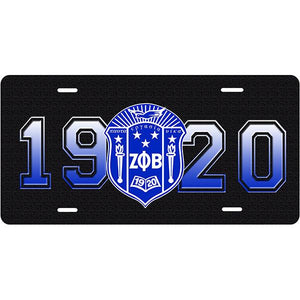 Zeta Phi Beta 1920 Car Tag