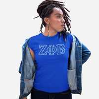 Zeta Phi Beta Distressed Letter Tee/Sweatshirt